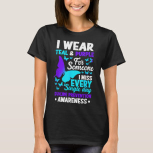 Camiseta Eu Visto Teal &amp; Roxo Para Alguém Que Sinto Fal