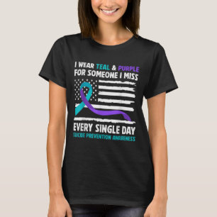 Camiseta Eu Visto Teal & Roxo Para Alguém Que Sinto Fal