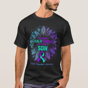 Camiseta Eu Visto Teal & Roxo Para O Meu Filho, Evitar