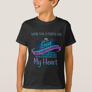 Camiseta Eu Visto Teal &amp; Roxo Para O Meu Filho, Evitar 