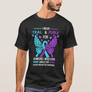 Camiseta Eu Visto Teal E Puro Suicídio Sensibilização Menta