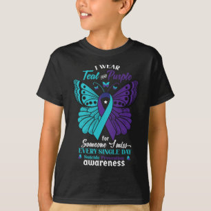 Camiseta Eu Visto Teal E Puro Suicídio Sensibilização Menta