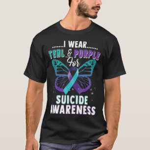 Camiseta Eu Visto Teal E Roxo Apoio À Consciência Do Suicíd