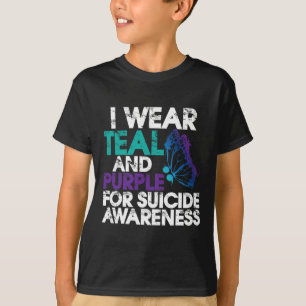 Camiseta Eu Visto Teal E Roxo Apoio A Consciência Do Suicíd