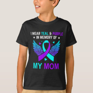 Camiseta Eu Visto Teal E Roxo Em Memória Do Suicídio Da Min