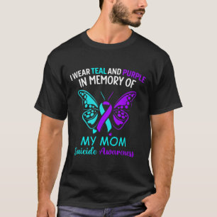 Camiseta Eu Visto Teal E Roxo Em Memória Do Suicídio Da Min