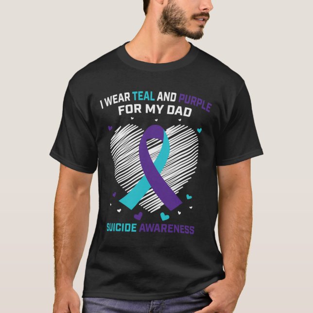 Camiseta Eu Visto Teal E Roxo Para A Consciência Do Suicídi (Frente)