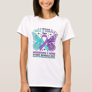 Camiseta Eu Visto Teal E Roxo Para A Prevenção Do Suicídio
