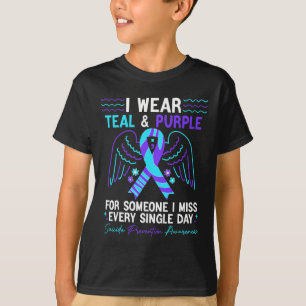 Camiseta Eu Visto Teal E Roxo Para A Prevenção Do Suicídio