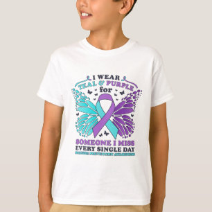 Camiseta Eu Visto Teal E Roxo Para A Prevenção Do Suicídio 
