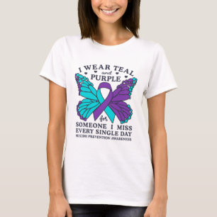 Camiseta Eu Visto Teal E Roxo Para A Prevenção Do Suicídio