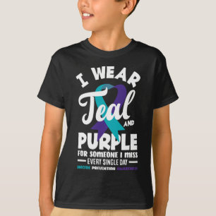 Camiseta Eu Visto Teal E Roxo Para Alguém Que Eu Sinto Falt