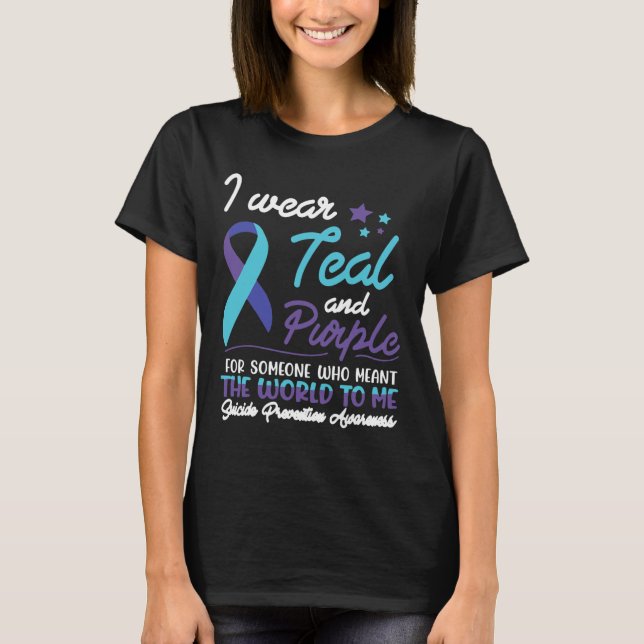 Camiseta Eu Visto Teal E Roxo Para Alguém Que Quer Dizer O  (Frente)
