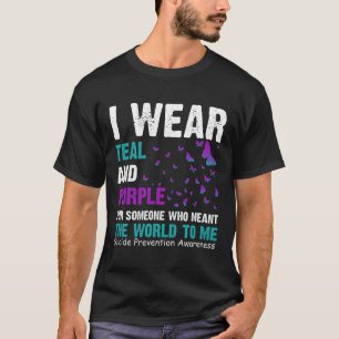 Camiseta Eu Visto Teal E Roxo Para Alguém Que Quer Dizer "w