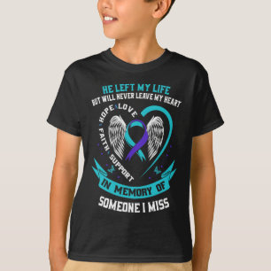 Camiseta Eu Visto Teal e Roxo Para Alguém Que Sinto Falta D