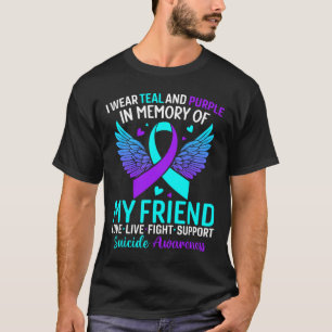 Camiseta Eu Visto Teal E Roxo Para Minha Amiga Preve Suicíd