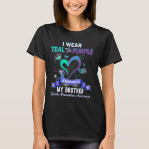 Camiseta Eu Visto Teal E Roxo Para O Meu Irmão Suicida Ante