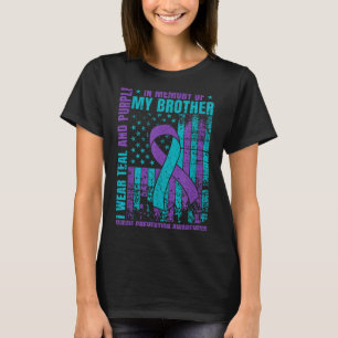 Camiseta Eu Visto Teal E Roxo Para O Meu Irmão Suicida Ante