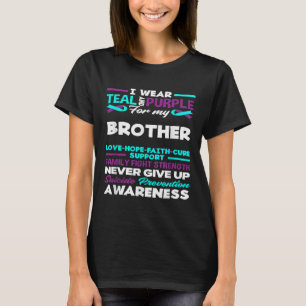 Camiseta Eu Visto Teal E Roxo Para O Meu Irmão Suicida Ante