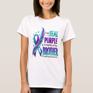 Camiseta Eu Visto Teal E Roxo Para O Meu Irmão Suicida Ante
