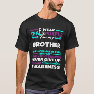 Camiseta Eu Visto Teal E Roxo Para O Meu Irmão Suicida Ante