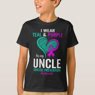 Camiseta Eu Visto Teal E Roxo Para O Meu Tio Suicídio Preve