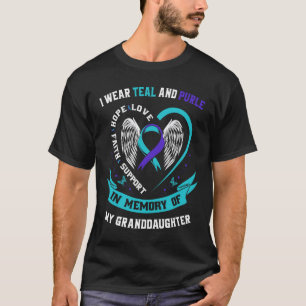Camiseta Eu Visto Teal E Roxo Para O Suicídio Da Neta A