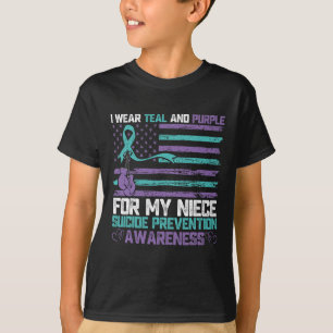 Camiseta Eu Visto Teal E Roxo Para Que O Suicídio Da Minha