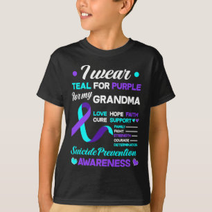 Camiseta Eu Visto Teal E Roxo Pelo Suicídio Da Minha Avó An
