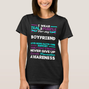 Camiseta Eu Visto Teal E Roxo Por Meu Suicídio Namorado