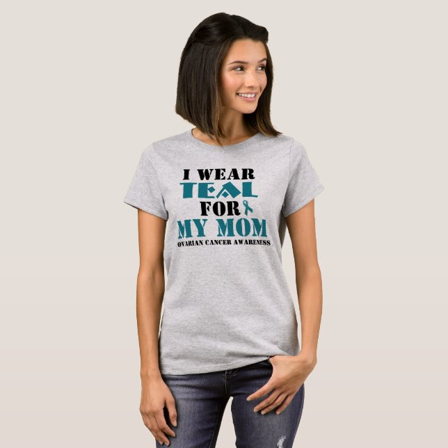 Camiseta Eu Visto Teal For (Adicione seu próprio nome ou tí (Frente Completa)