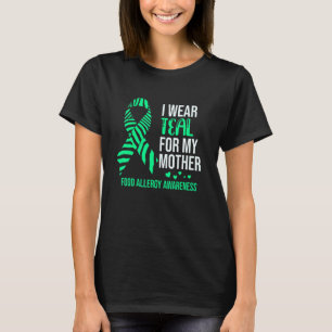 Camiseta Eu Visto Teal Para A Alergia À Comida Mãe Mont