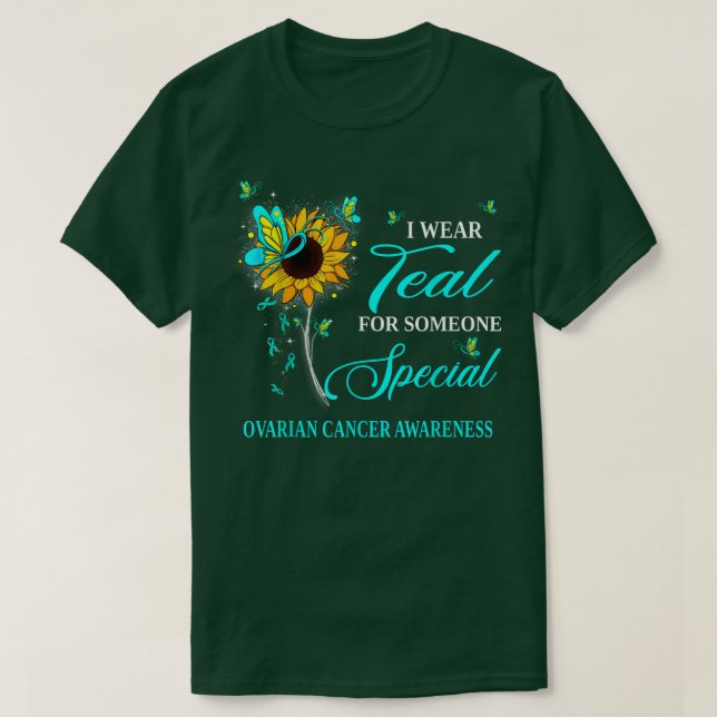 Camiseta Eu Visto Teal Para A Consciência Do Câncer de ovár (Frente do Design)