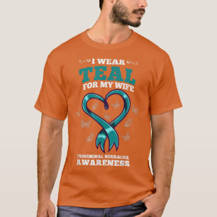 Camiseta Eu Visto Teal Para A Minha Esposa Trigeminal Neura