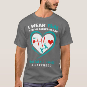 Camiseta Eu visto Teal para a minha pestana Miastenia Gravi