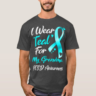 Camiseta Eu Visto Teal Para A Minha Vovó TEPT Sensibilizaçã