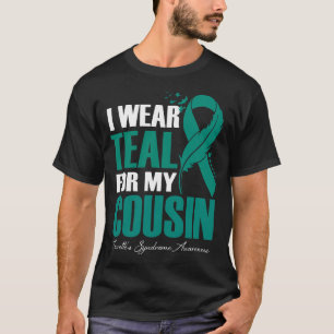 Camiseta Eu Visto Teal para a Síndrome de Tourette do meu p