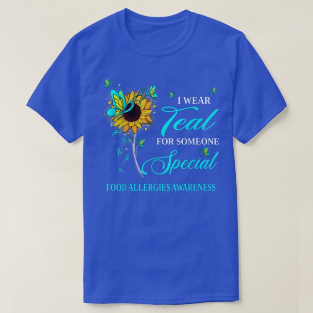 Camiseta Eu Visto Teal Para Alergia De Comida Sensibilizaçã (Frente do Design)