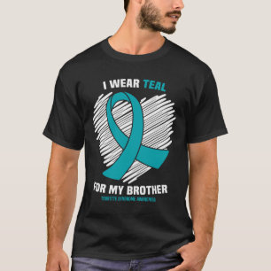 Camiseta Eu Visto Teal Para Meu Irmão Sindroma Tourette Com