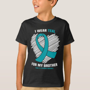 Camiseta Eu Visto Teal Para Meu Irmão Sindroma Tourette Com