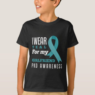 Camiseta Eu Visto Teal Para Meu Rim Policístico Namorada Di