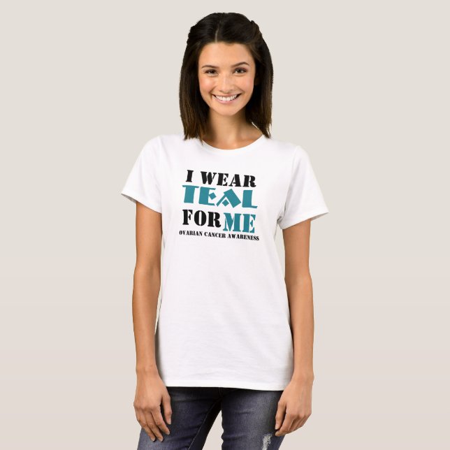 Camiseta Eu Visto Teal (para mim) (Frente Completa)