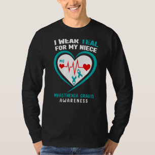 Camiseta Eu Visto Teal Para Minha Sobrinha Miastenia Gravis