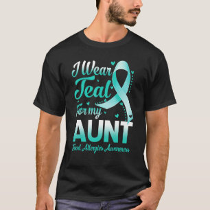 Camiseta Eu Visto Teal Para Minha Tia Comida Alergia Consci