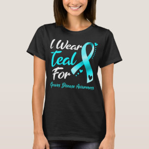 Camiseta Eu Visto Teal Para SENSIBILIZAÇÃO DA DOENÇA GRAVES