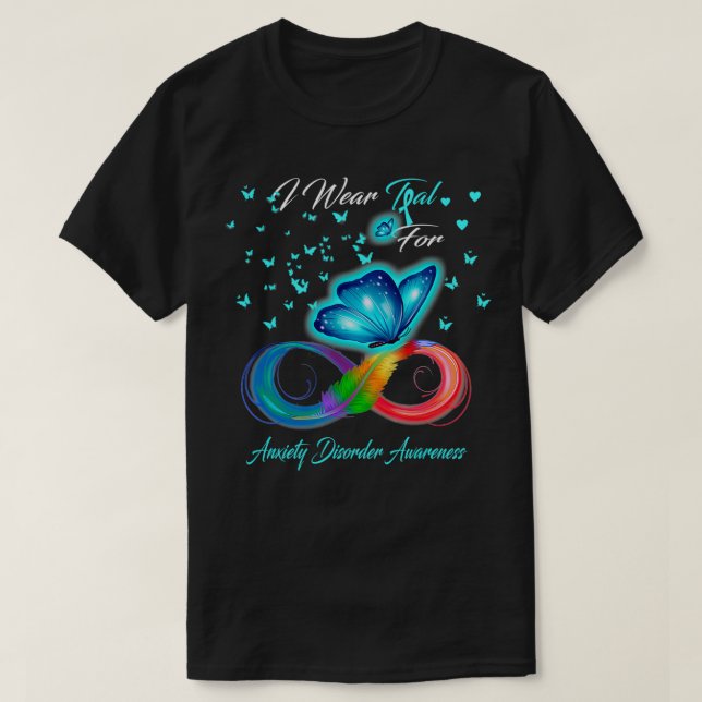 Camiseta Eu Visto Teal Para Sensibilização Para A Perturbaç (Frente do Design)