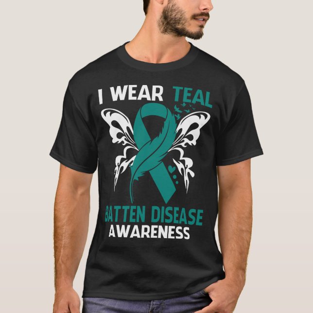 Camiseta Eu Visto Teal Por Consciência Da Doença BATTEN (Frente)