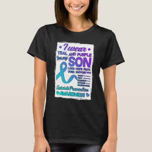 Camiseta Eu Visto Teal & Purple Para Minha Prevenção Ao Sui