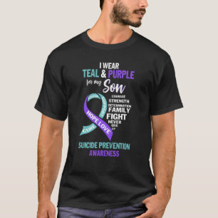 Camiseta Eu Visto Teal & Purple Para Minha Prevenção Ao Sui