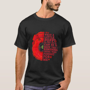 Camiseta Eu Visto Um Pequeno Dia De Memória Da Poppy